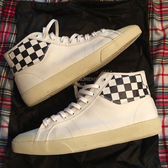 saint laurent checkered sneakers